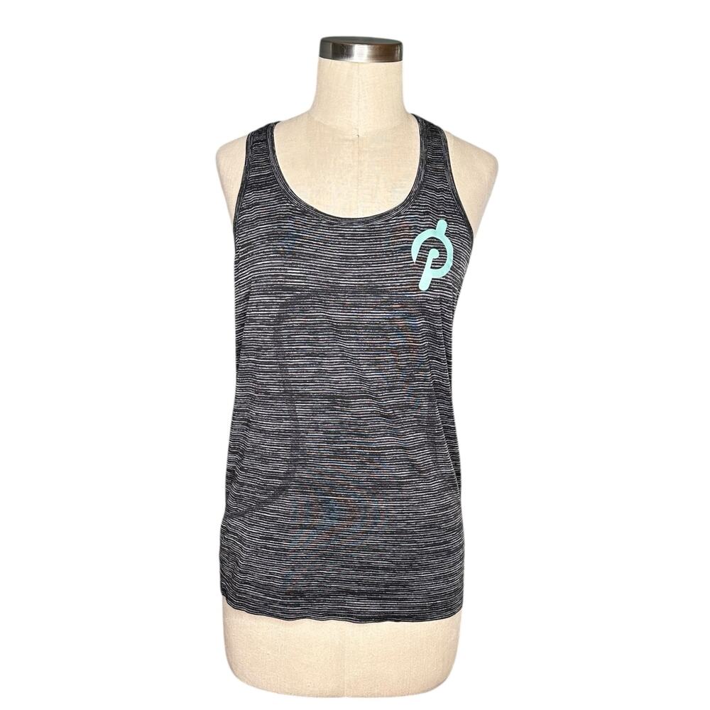 LULULEMON Peleton Swiftly‎ Tank Top Gray Knit Women's Size 10 Workout Gym Yoga